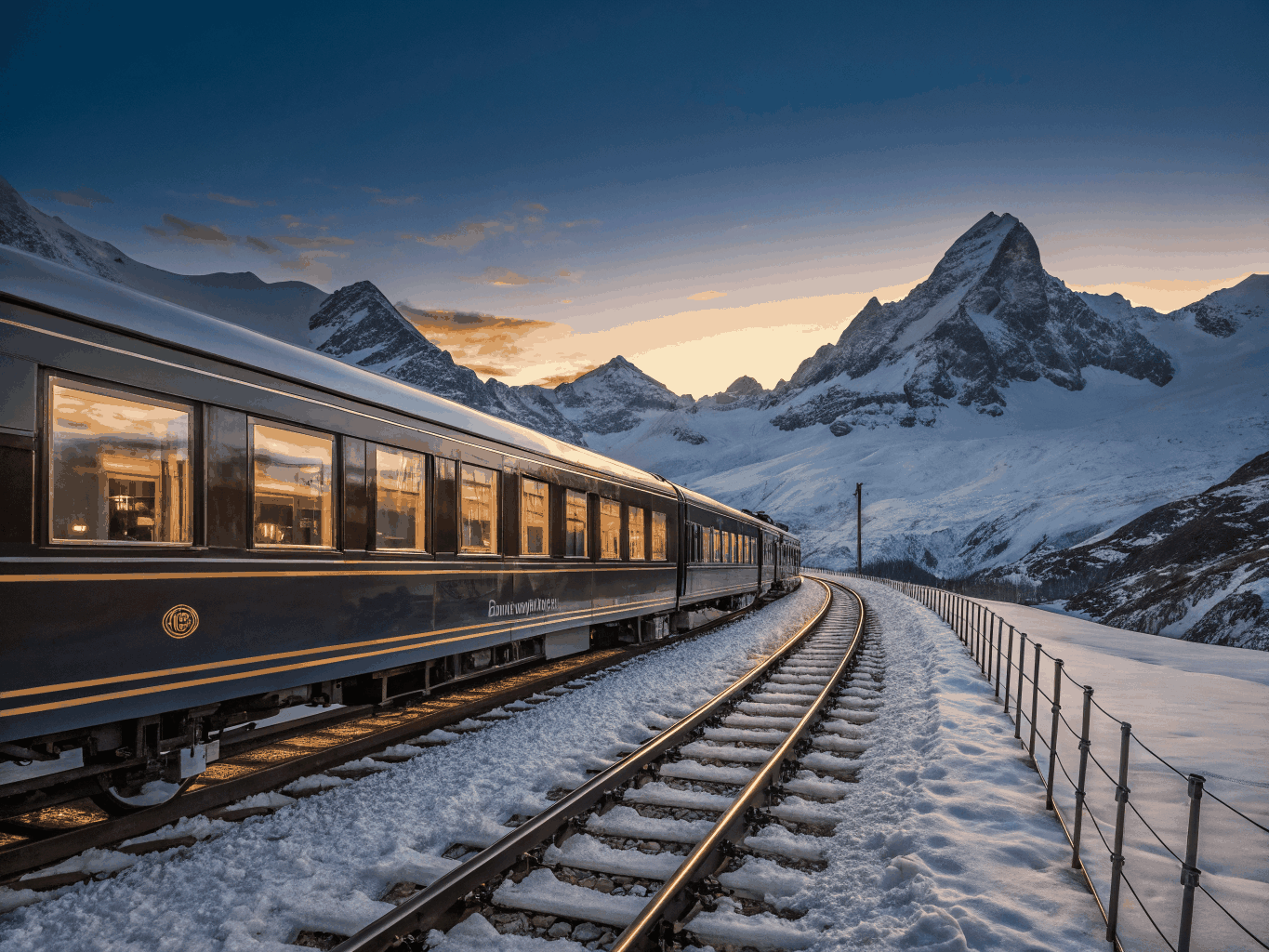 Scenic European rail journey through mountain landscapes