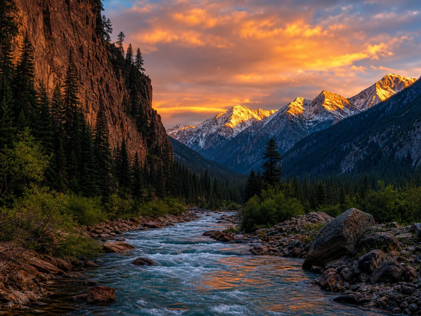 Scenic mountain landscape view